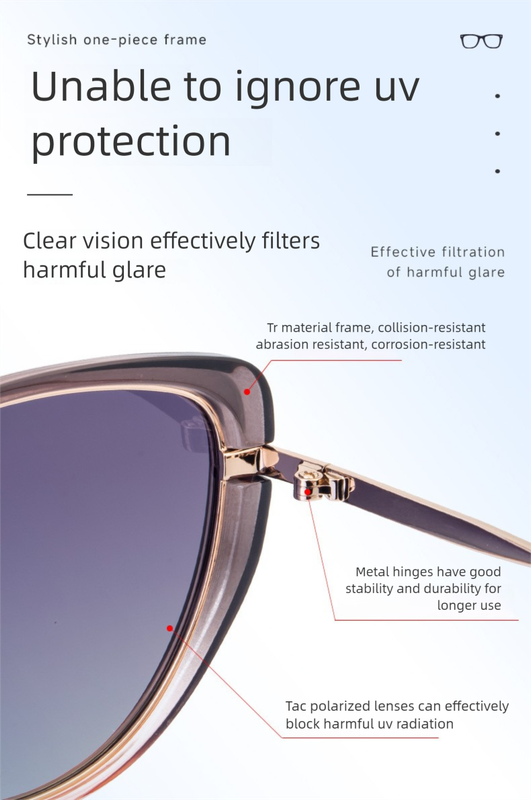 Chic Cat Eye Polarized Sunglasses for Women - Lightweight UV Protection Fashion Eyewear