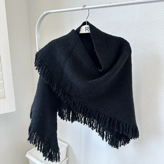 Elegant Knit Scarf Shawl with Tassels