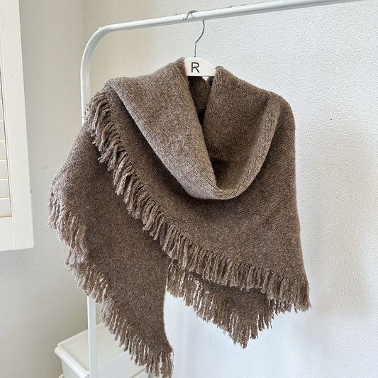 Elegant Knit Scarf Shawl with Tassels