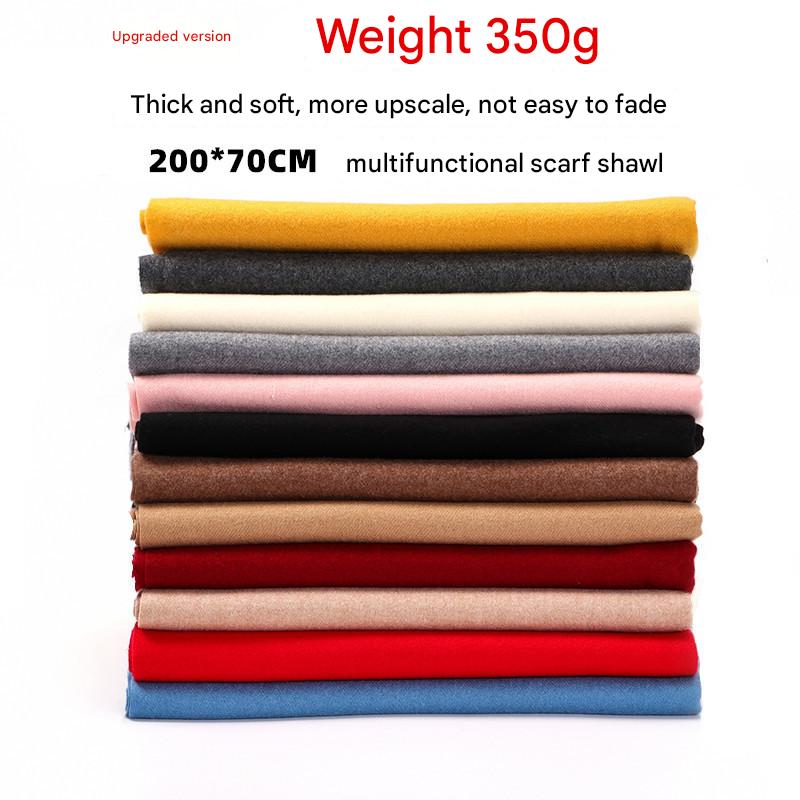 Luxury Cashmere Blend Large Fringed Scarf