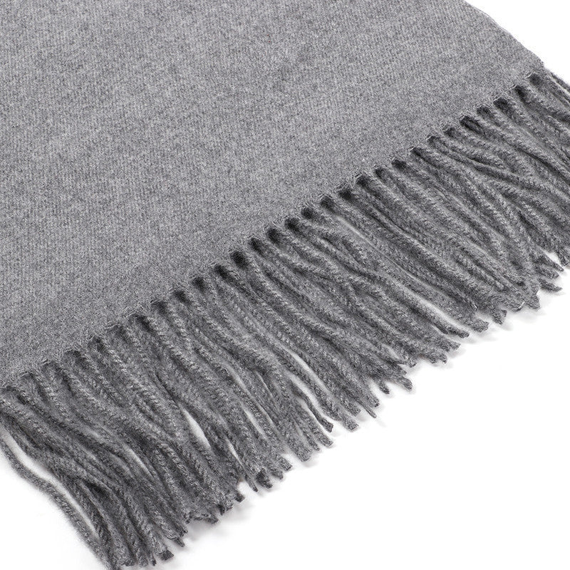 Luxury Cashmere Blend Large Fringed Scarf