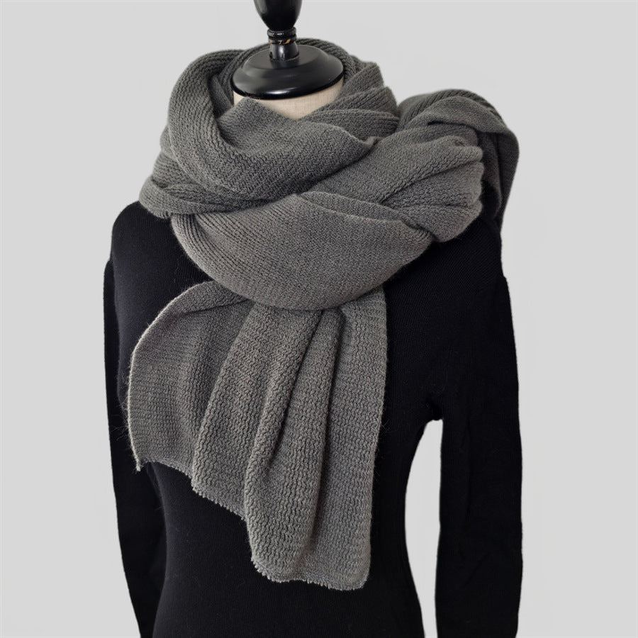Warm Winter Shawl with Elegant Fringe