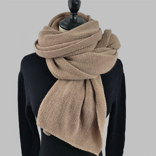 Warm Winter Shawl with Elegant Fringe
