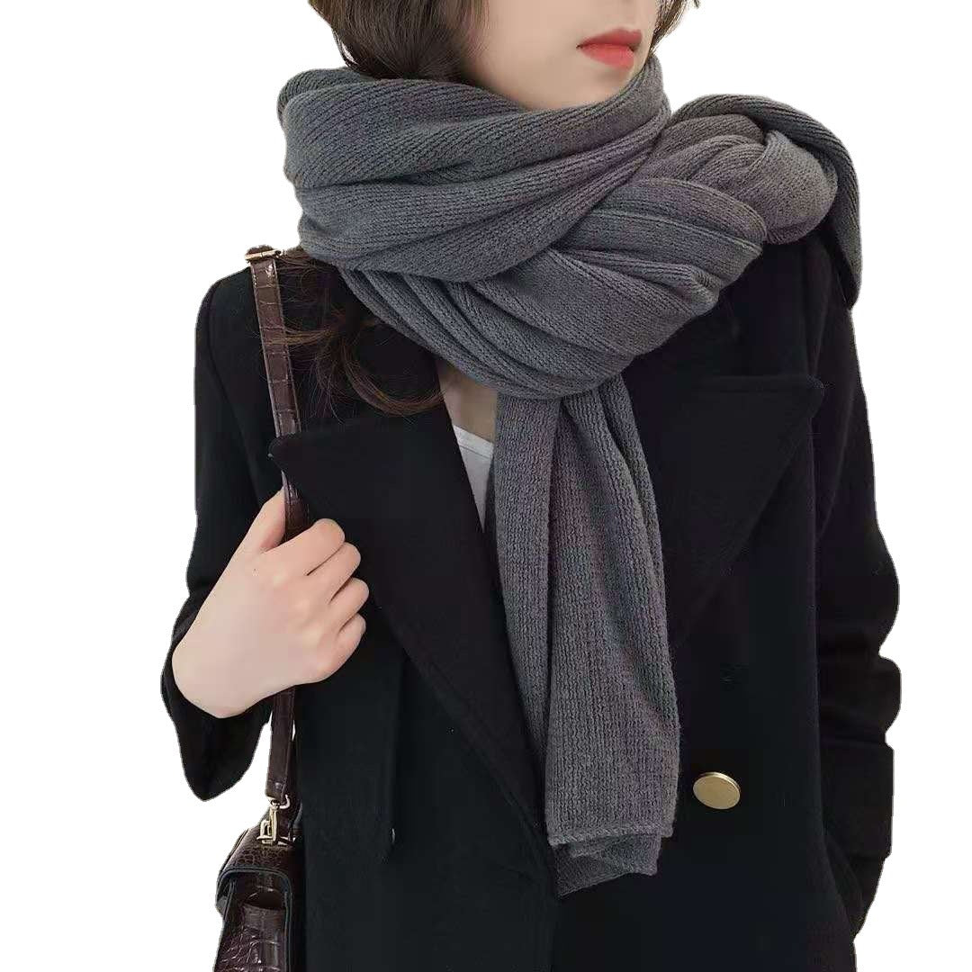 Warm Winter Shawl with Elegant Fringe