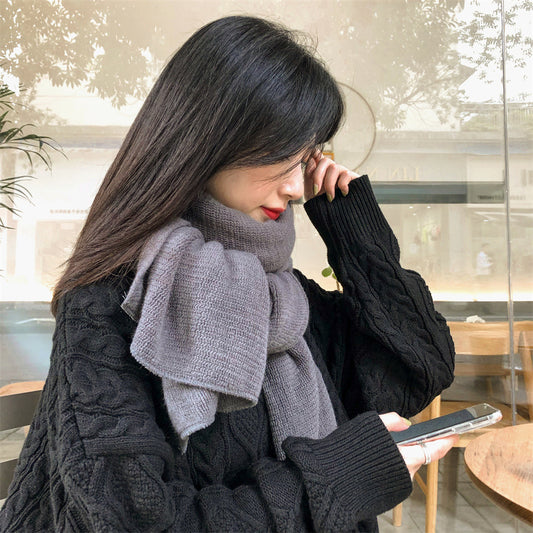 Warm Winter Shawl with Elegant Fringe