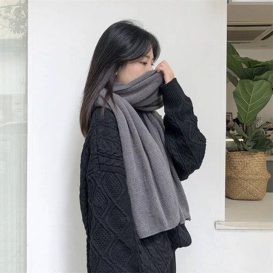 Warm Winter Shawl with Elegant Fringe