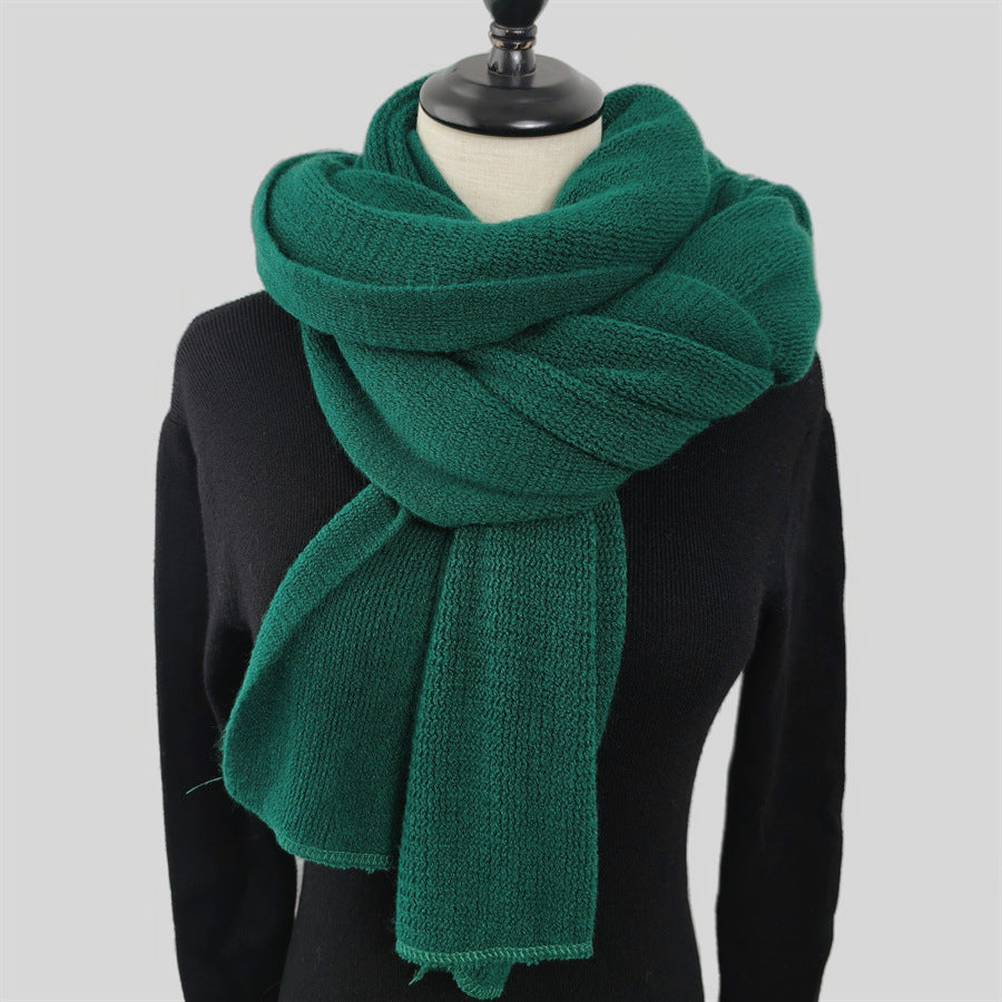 Warm Winter Shawl with Elegant Fringe