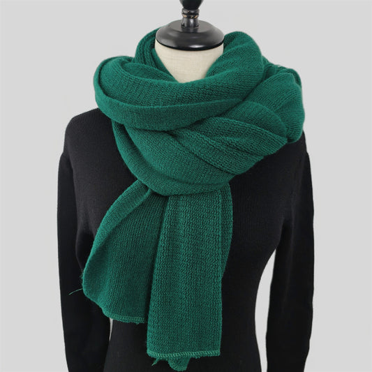 Warm Winter Shawl with Elegant Fringe