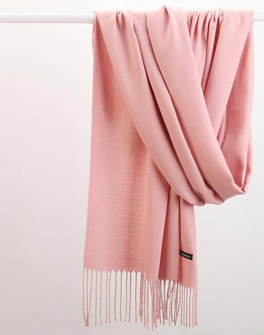 Warm Winter Shawl with Elegant Fringe