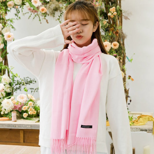 Warm Winter Shawl with Elegant Fringe