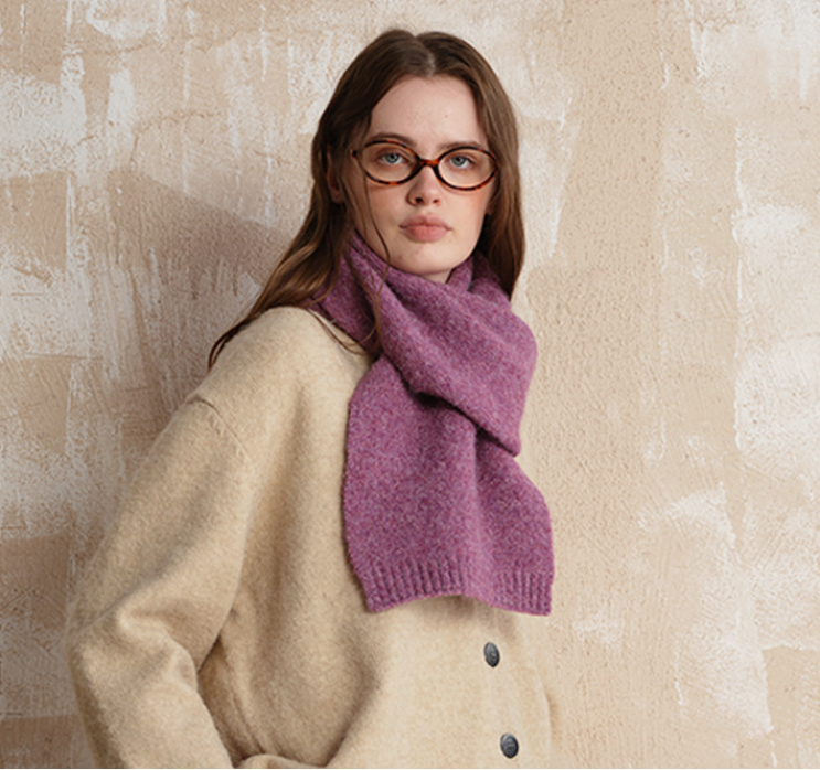 Soft Wool Blend Knitted Scarf