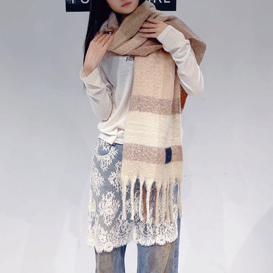 Classic Plaid Faux Cashmere Winter Scarf