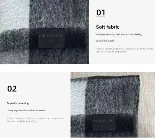 Classic Plaid Faux Cashmere Winter Scarf