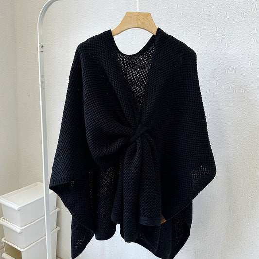 Luxurious Faux Cashmere Knitted Cape