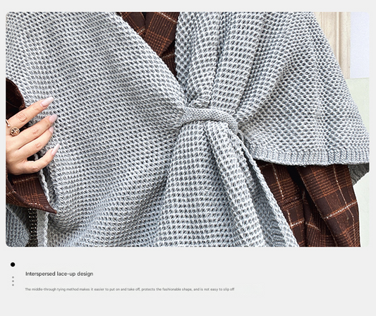 Luxurious Faux Cashmere Knitted Cape