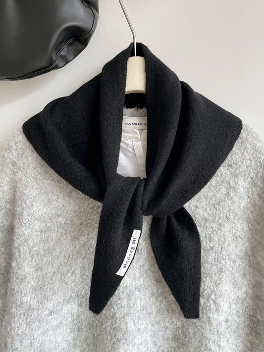 Chic Wool Blend Knit Triangle Scarf