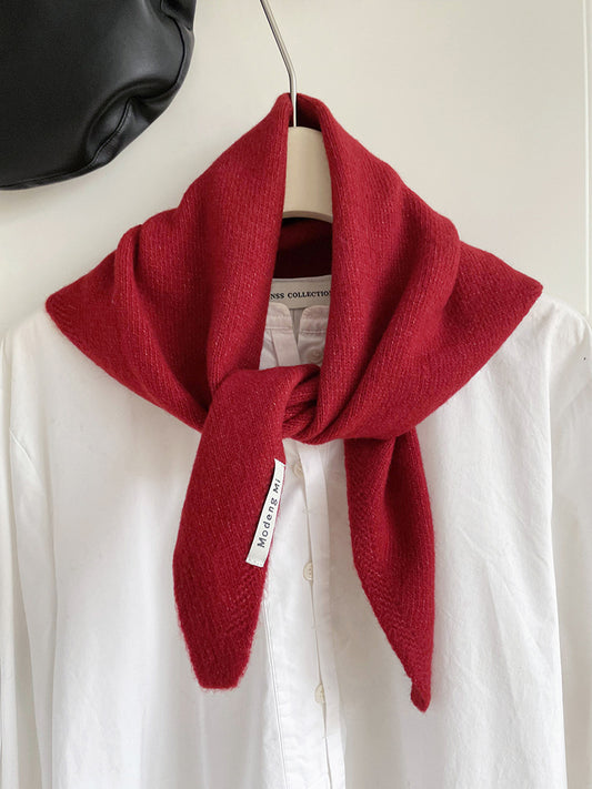 Chic Wool Blend Knit Triangle Scarf