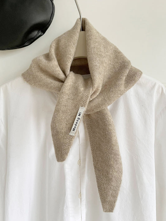 Chic Wool Blend Knit Triangle Scarf