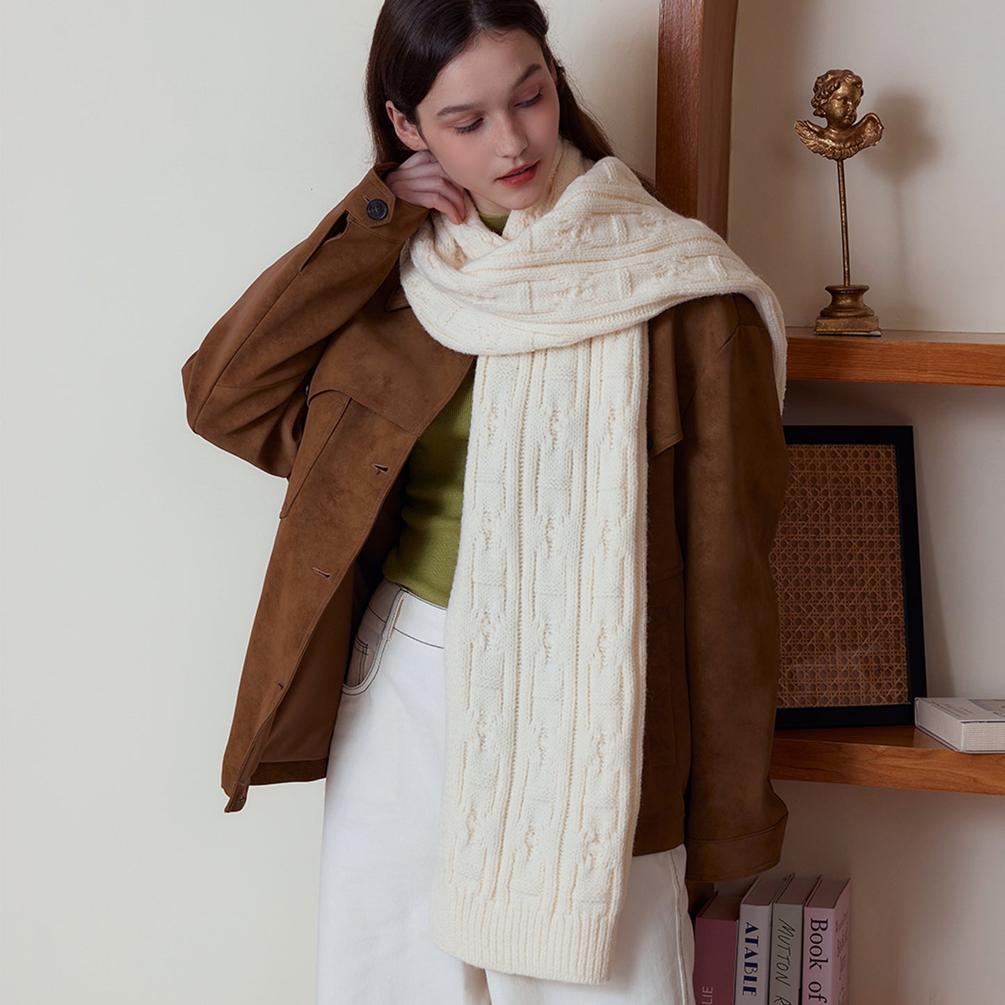 Classic Textured Knit Scarf
