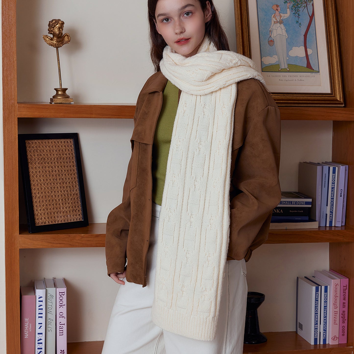 Classic Textured Knit Scarf
