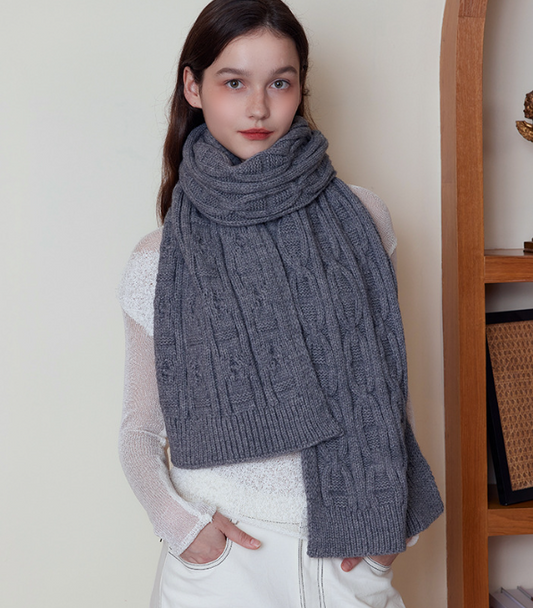 Classic Textured Knit Scarf
