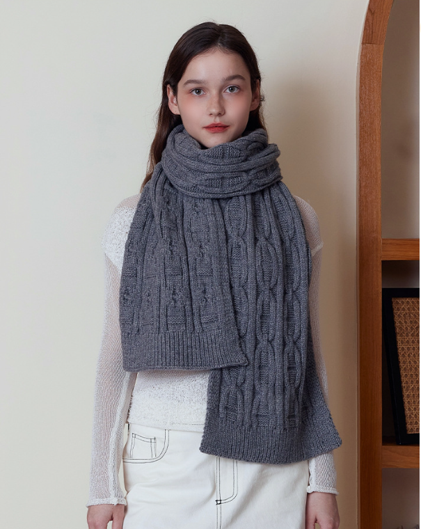 Classic Textured Knit Scarf