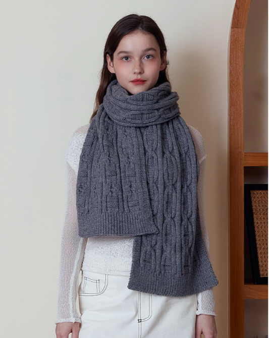 Classic Textured Knit Scarf