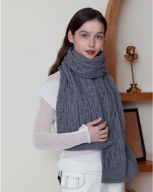 Classic Textured Knit Scarf