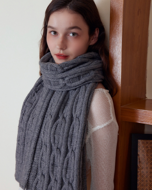 Classic Textured Knit Scarf