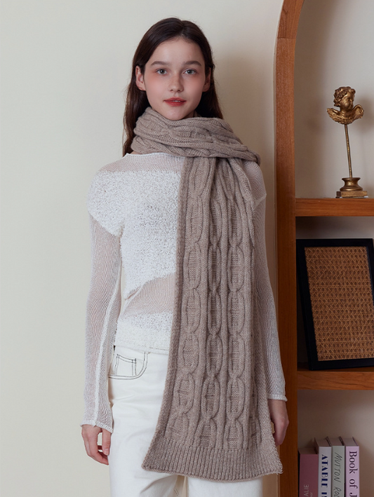 Classic Textured Knit Scarf