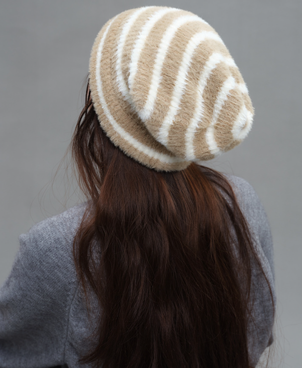 Trendy Dual-Tone Striped Beanie