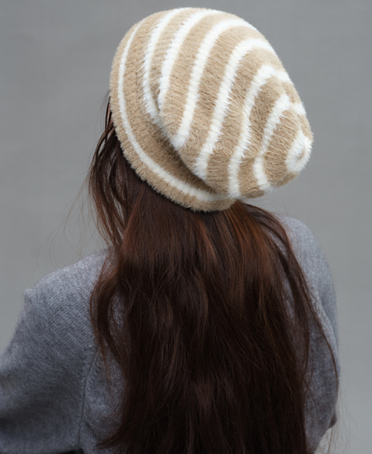 Trendy Dual-Tone Striped Beanie