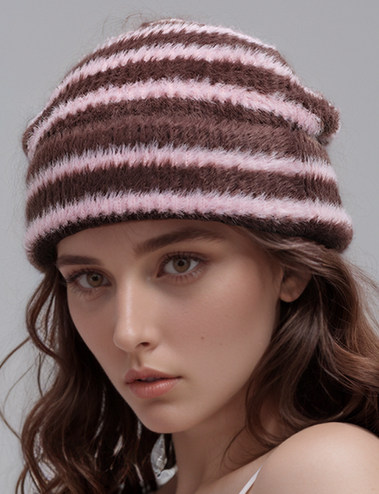 Trendy Dual-Tone Striped Beanie