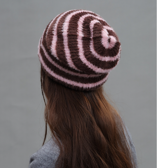 Trendy Dual-Tone Striped Beanie