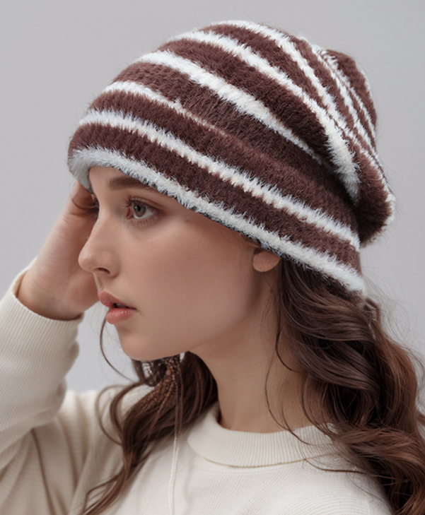 Trendy Dual-Tone Striped Beanie