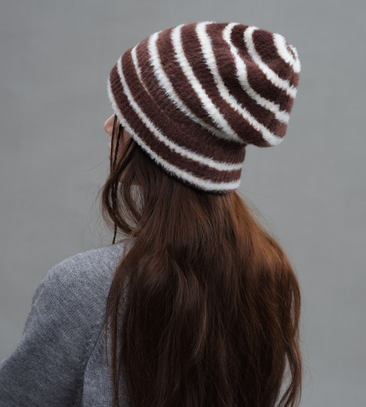 Trendy Dual-Tone Striped Beanie