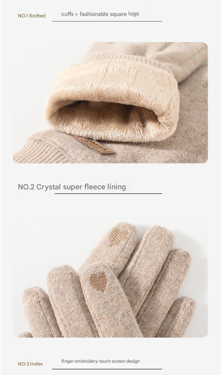 Elegant Women's Wool Blend Winter Touchscreen Gloves