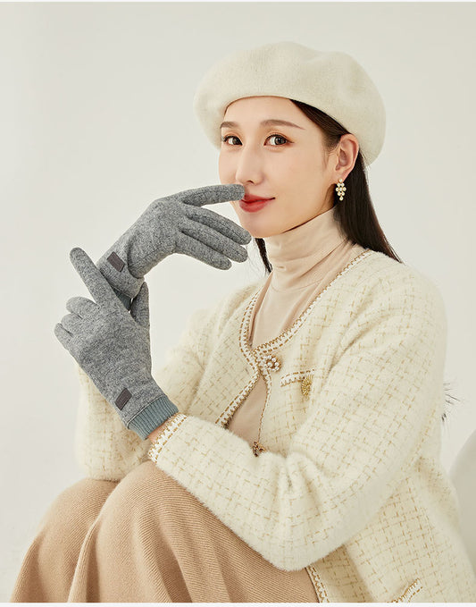 Elegant Women's Wool Blend Winter Touchscreen Gloves