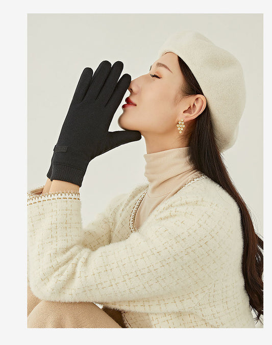 Elegant Women's Wool Blend Winter Touchscreen Gloves