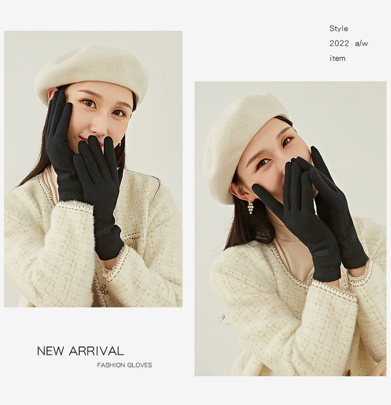 Elegant Women's Wool Blend Winter Touchscreen Gloves