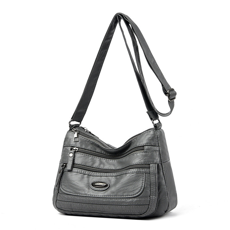 Soft Washed Crossbody Bag with Multi-Pocket Casual