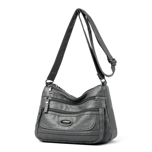 Soft Washed Crossbody Bag with Multi-Pocket Casual