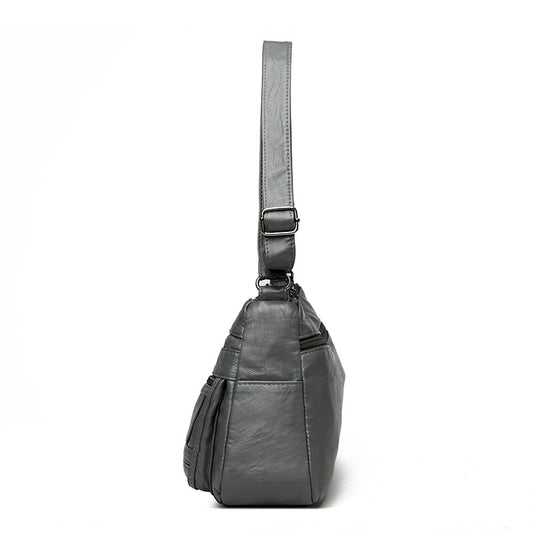 Soft Washed Crossbody Bag with Multi-Pocket Casual
