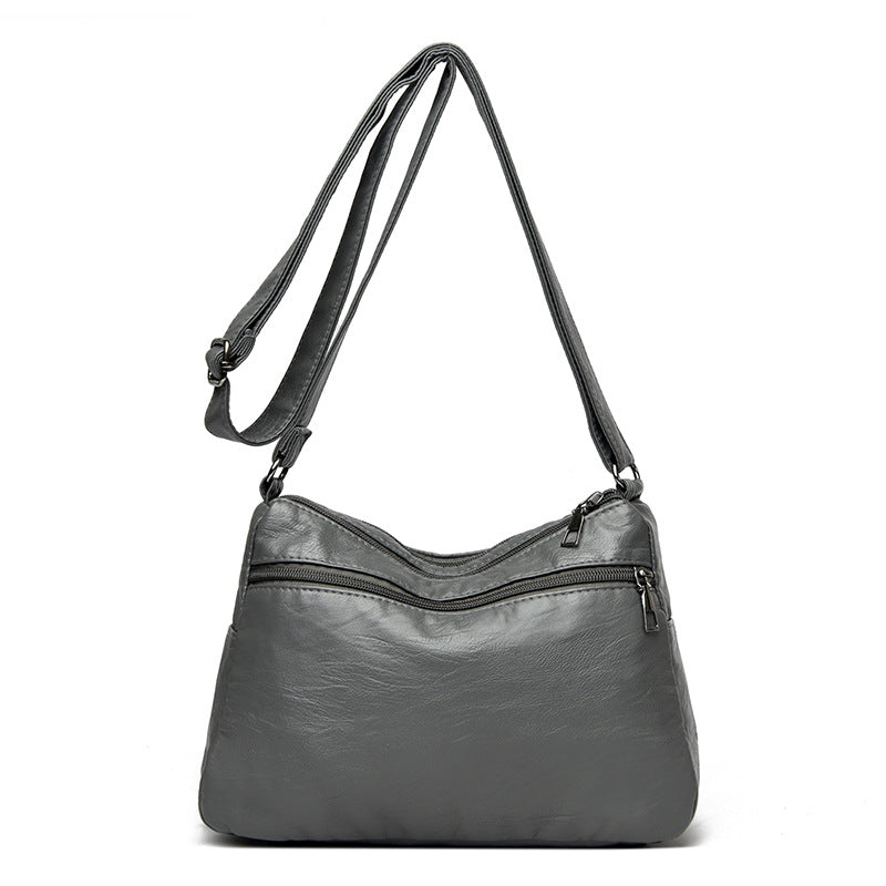 Soft Washed Crossbody Bag with Multi-Pocket Casual