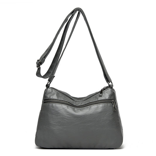 Soft Washed Crossbody Bag with Multi-Pocket Casual