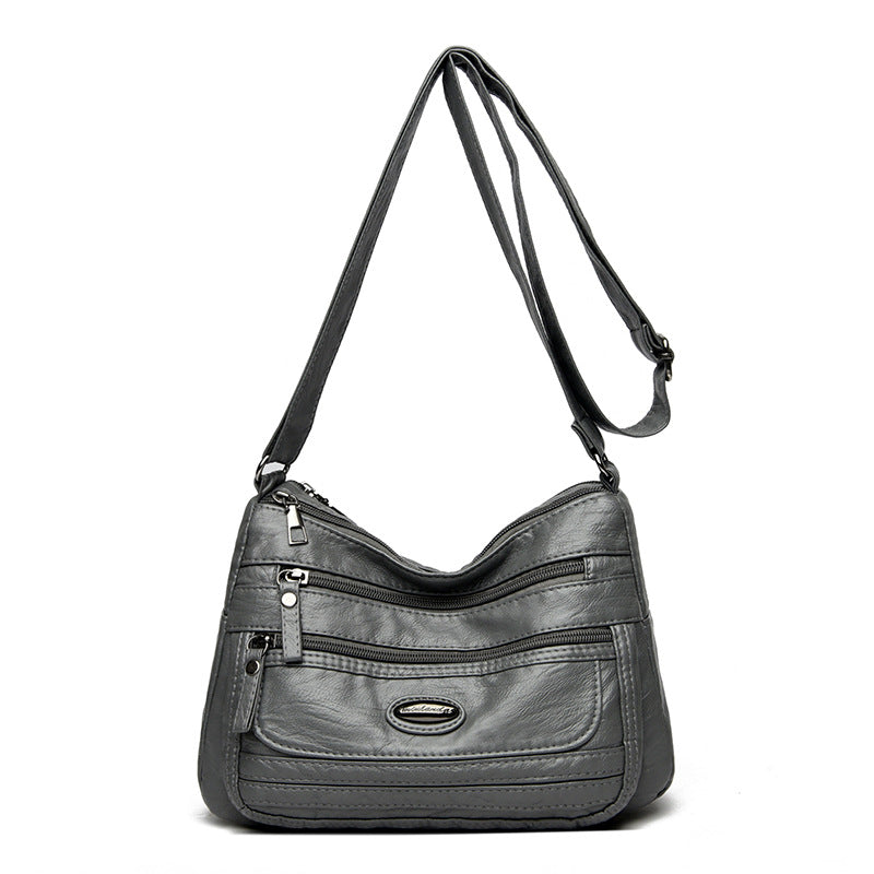 Soft Washed Crossbody Bag with Multi-Pocket Casual