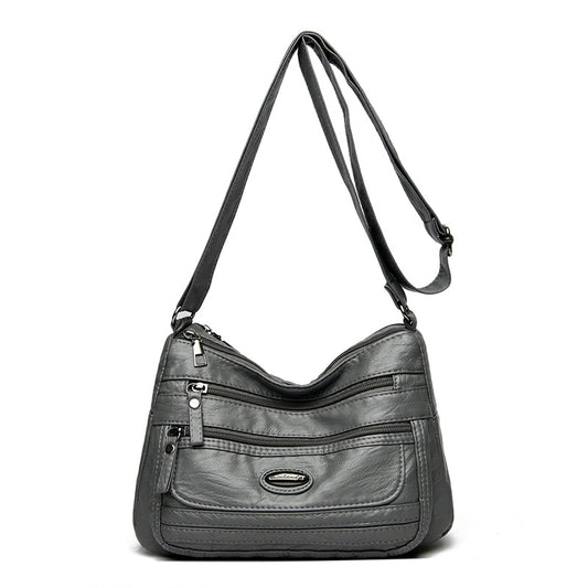 Soft Washed Crossbody Bag with Multi-Pocket Casual