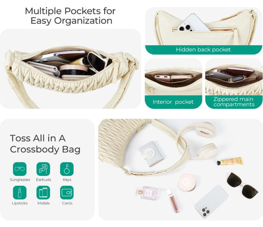 Chic Water-Resistant Crescent Sling Bag