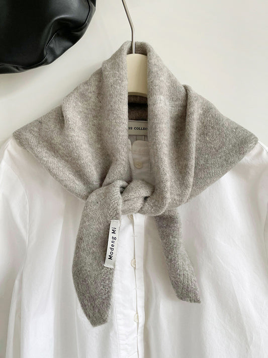 Chic Wool Blend Knit Triangle Scarf