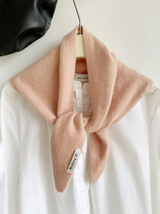 Chic Wool Blend Knit Triangle Scarf
